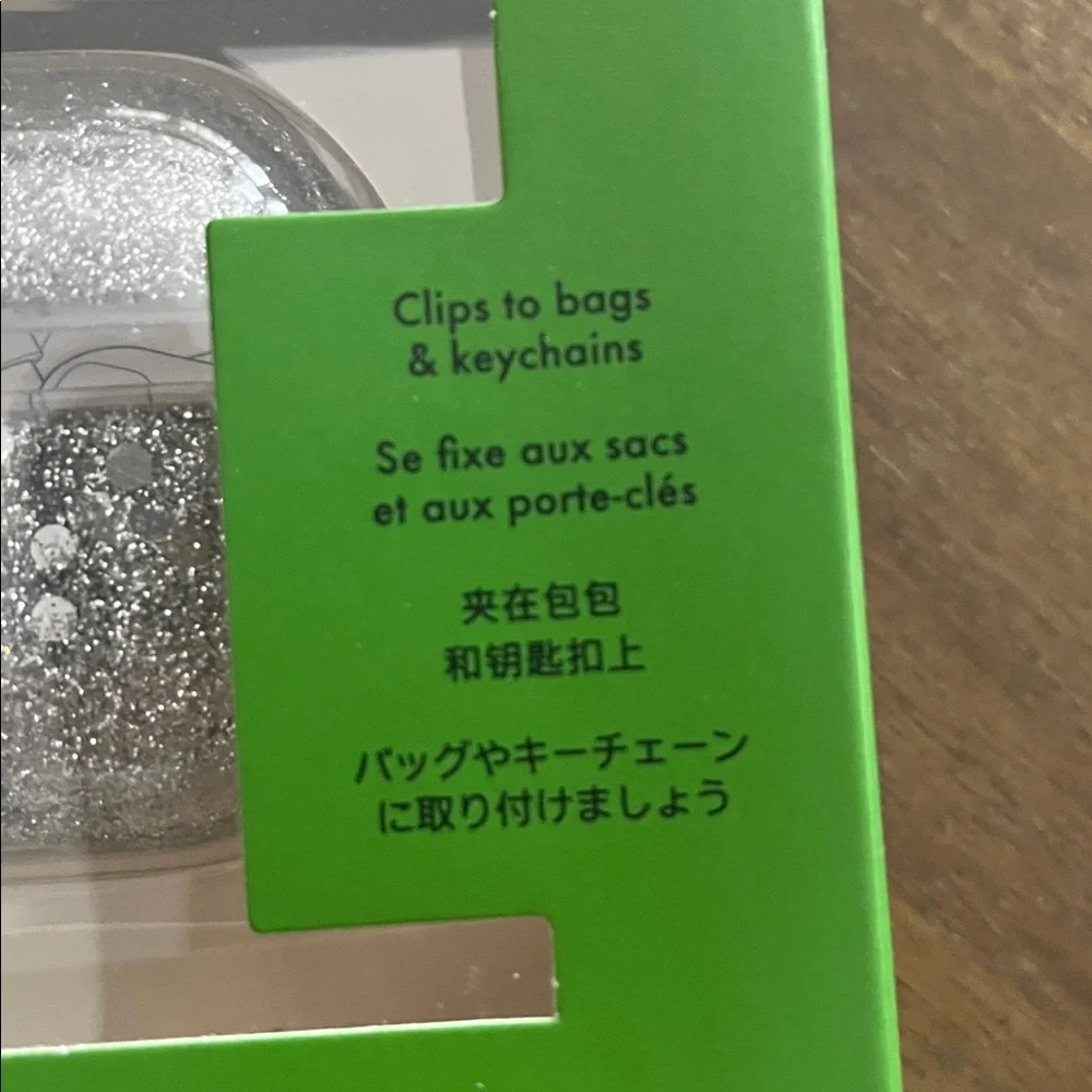 Kate Spade Transparent AirPods Case with Silver glitter new